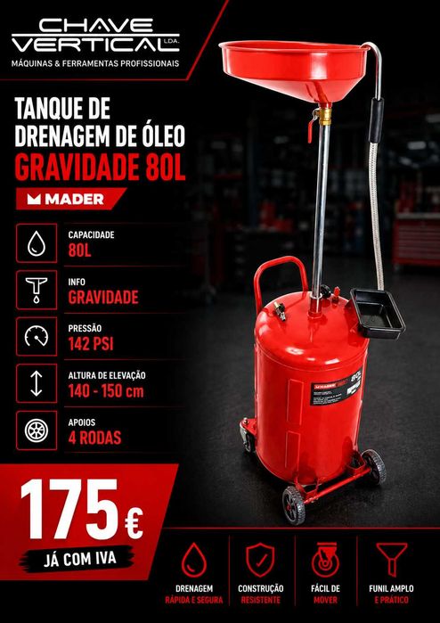 Tanque de Drenagem de Óleo Gravidade 80L LL29