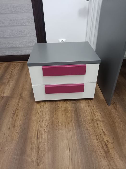 Zestaw mebli forte libelle do pokoju dziewczęcego młodzieżowe szaro-fi