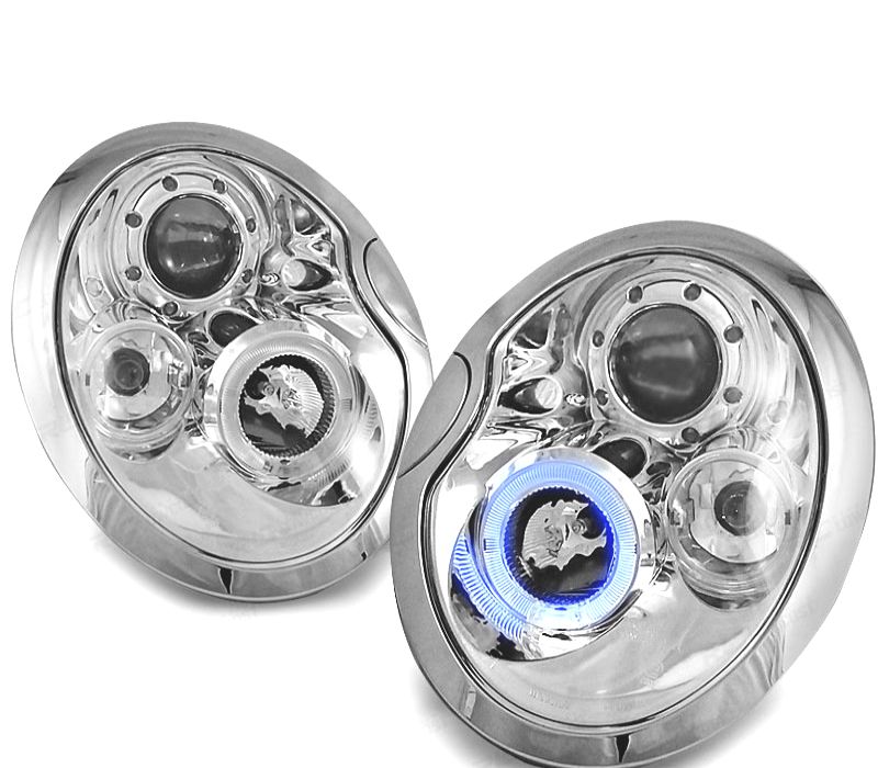 FARÓIS MINI COOPER 01-04 ANGLE EYES CROMADOS