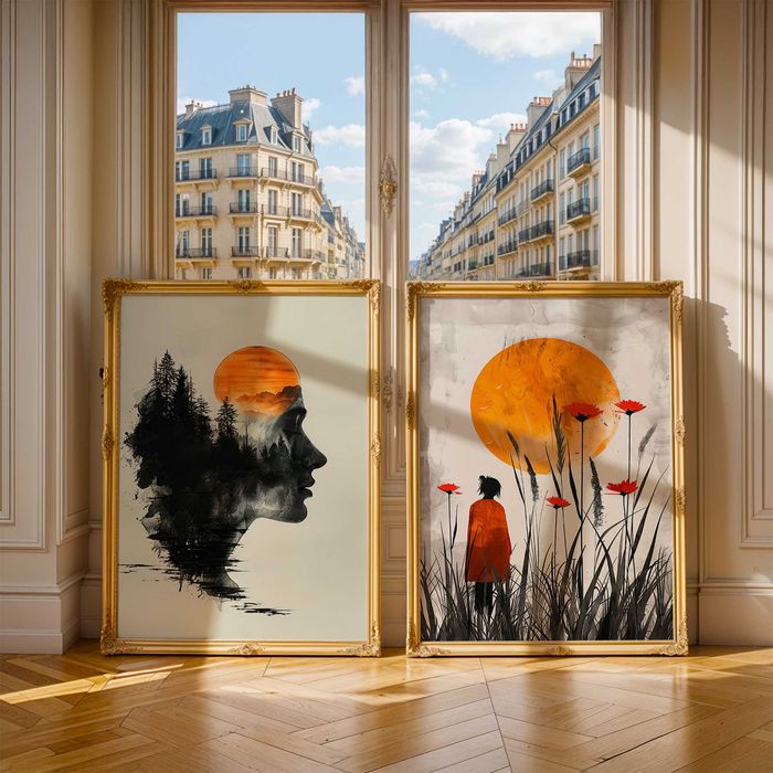 Zestaw plakatów 2x 50x70 cm Kobieta i maki (set221)