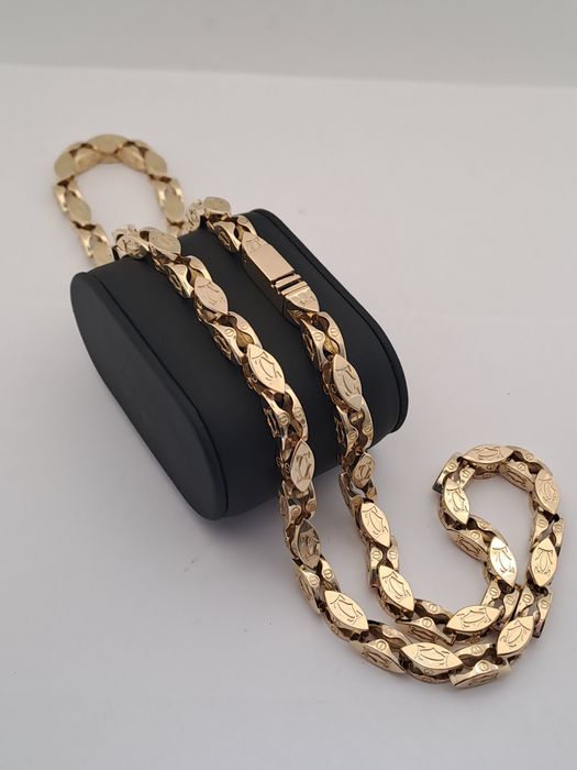 Złoty łańcuszek splot CARTIER 64cm 07.cm Nowy