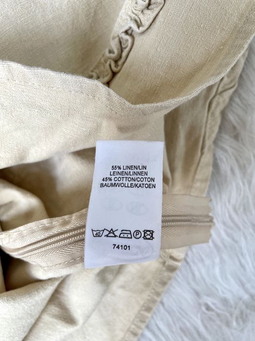 Bluzka crop top na beżowy elegancki dziewczęca len bawełna 104 cm