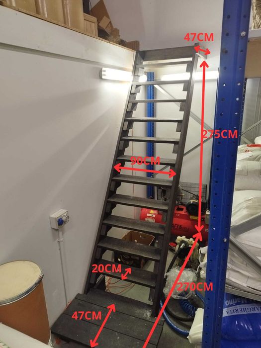 Solidne SCHODY DREWNIANE Budowlane Tymczasowe