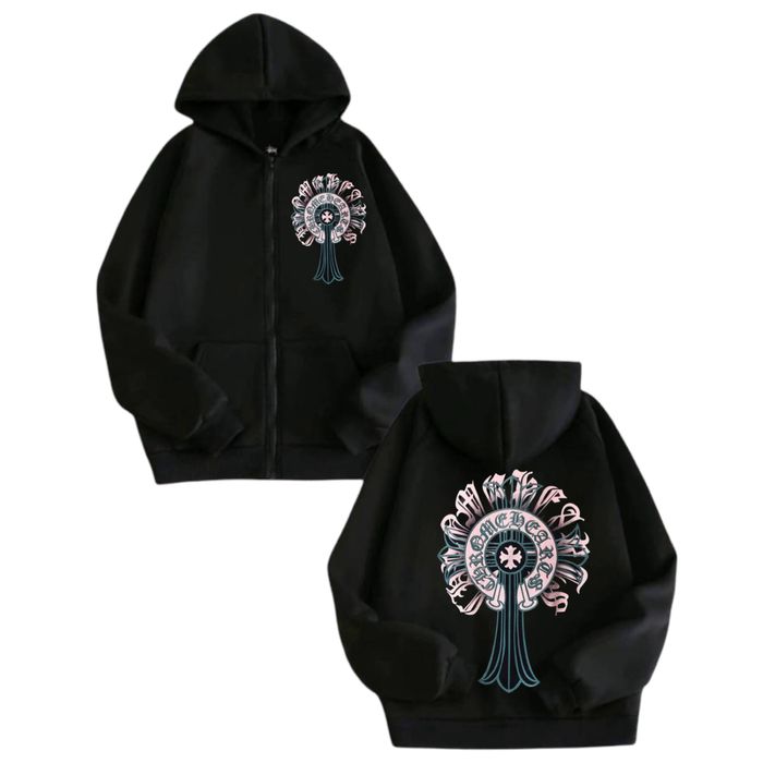 Зип-Худи Chrome Hearts Logo унисекс Хром Хартс с крестами кофта New