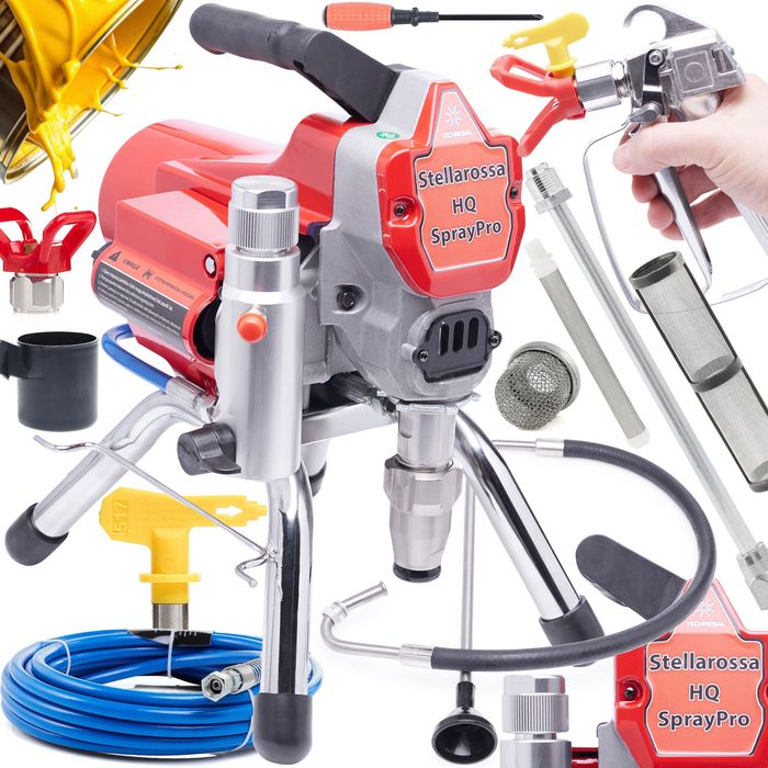 AGREGAT MALARSKI 1800W 2,5L/min 4 DYSZE WĄŻ 23m 5x filtr cleanshot