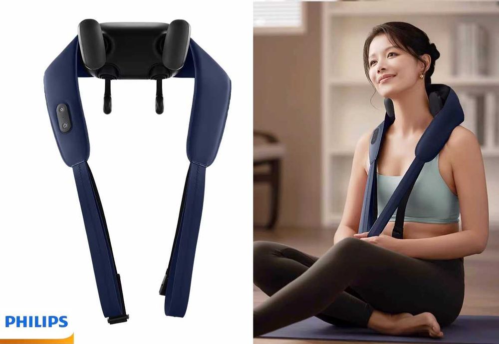 Универсальный роликовый массажер Philips для спины, шеи и плеч