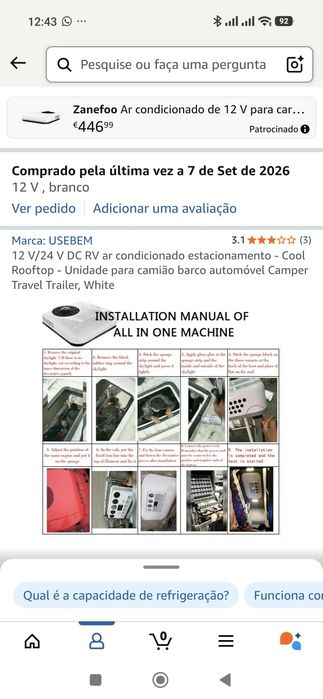 Ar condicionado 12v
