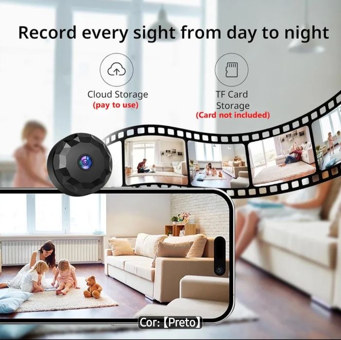 Mini camera de vigilância, segurança e protecção da sua casa