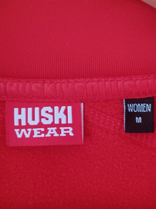 Sportowa bluza full zip streetwear M czerwona Husky