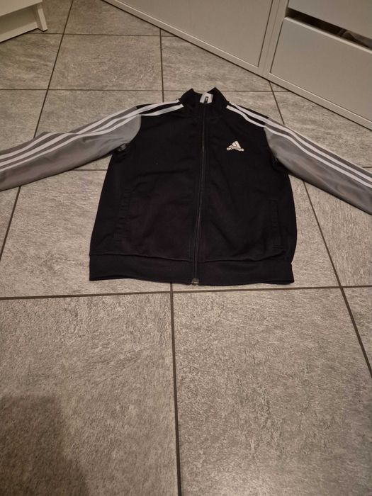 bluza adidas szaro- czarna  140