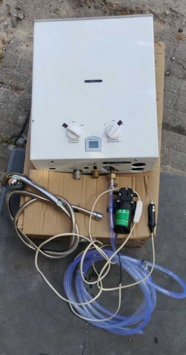 Газовая колонка бездымоходная от насоса 12в для авто кемпера отдыха