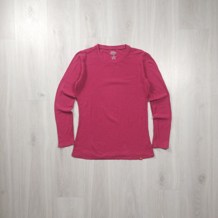 T-shirt térmica de manga comprida Dickies em malha waffle, magenta.

R