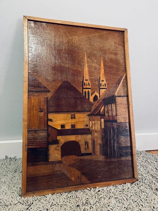 Piękny stary obraz obrazek w ramie dekoracja