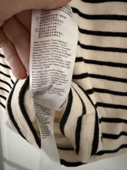 Bawełniana Bluza sweterek z kapturem w paseczki Esprit r.M