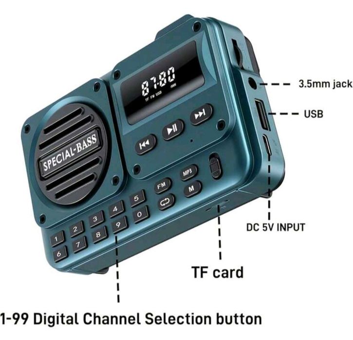 Rádio FM portátil (novo)