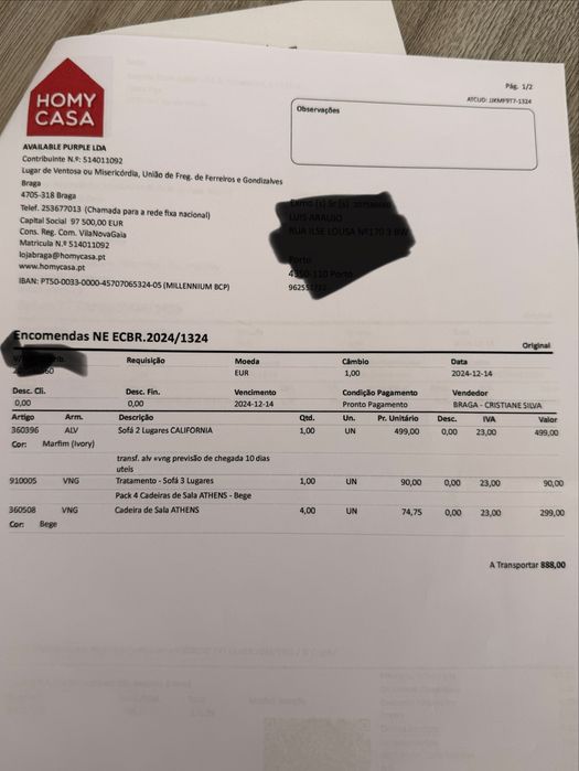 Sofá 2 lugares bege – novo –