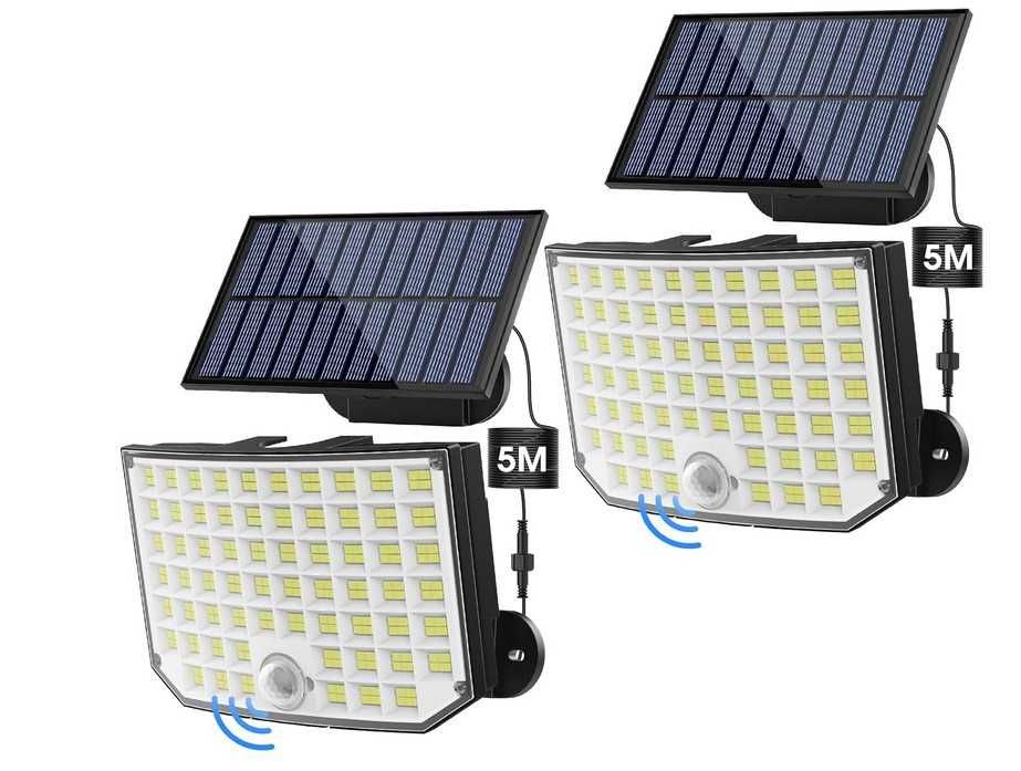 Holofote Luz  Solar exterior 256 LED Sensor Movimento IP65