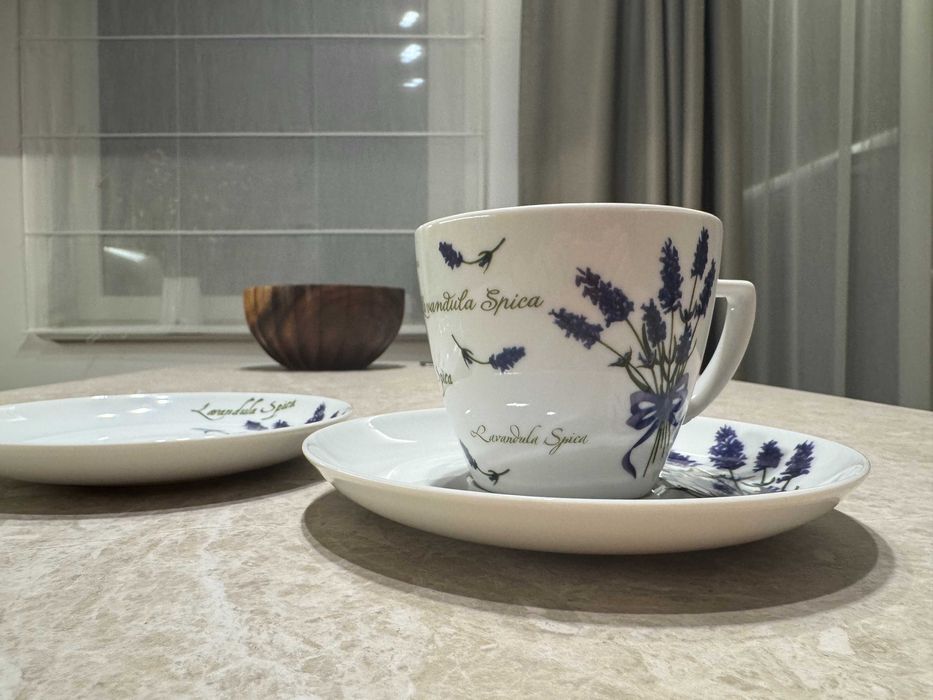 Lubiana Filiżanka porcelana 350 ml Lawenda + spodek x2