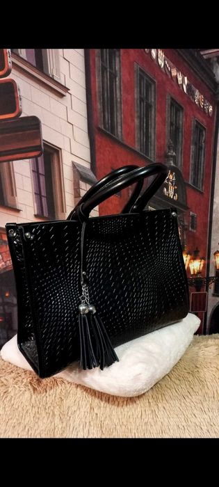 Шкіряна сумка з принтом