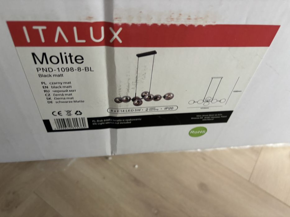 Lampa wisząca Molite  (PND-1098-8-BL) - Italux
