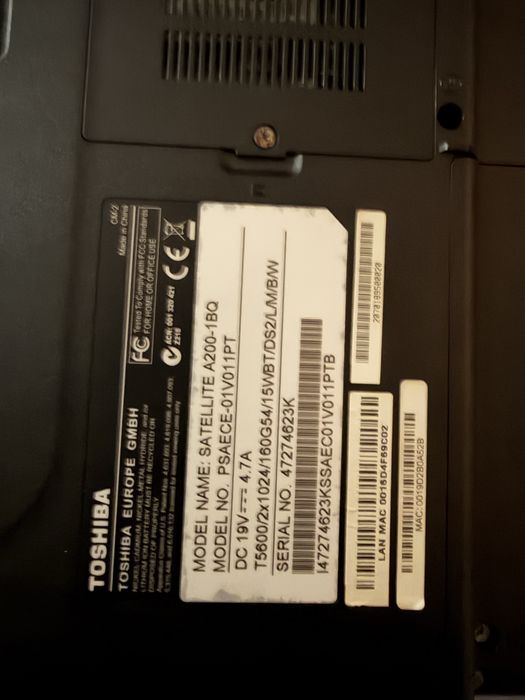 Portatil toshiba core2duo