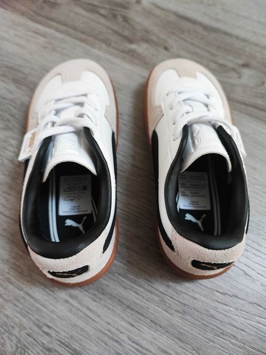 Sapatilhas Puma Leather AC branco bege preto bebé