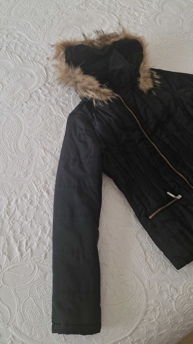 Casaco acolchoado preto, tamanho S