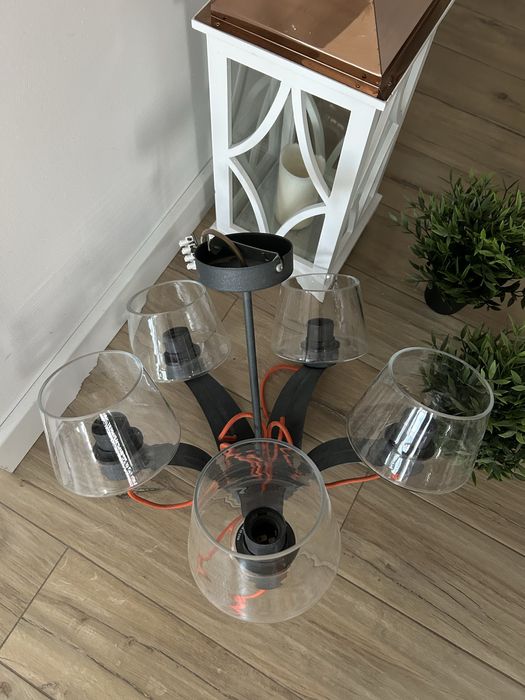 Loftowy żyrandol lampa 5 kloszy