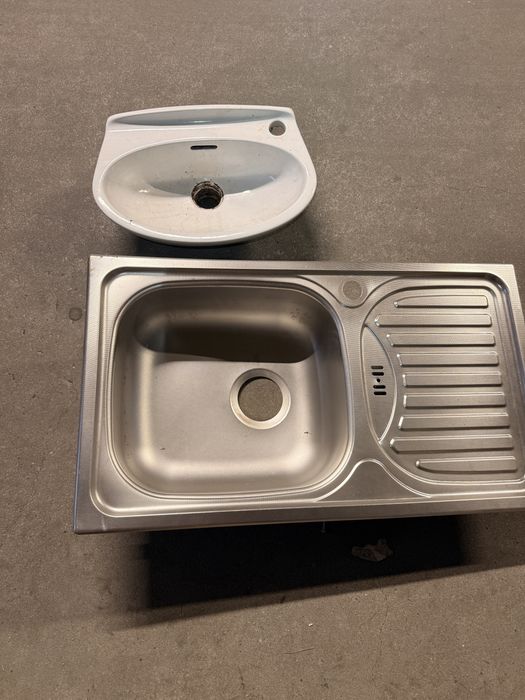 Zlewozmywak stalowy + maly ceramiczny