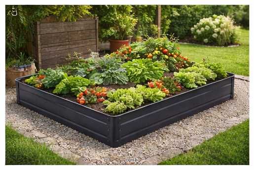 Grządka warzywna 180x90x30 cm prostokątna antracyt