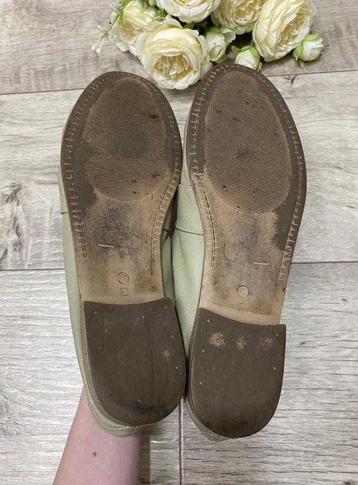 Шкіряні оливкові туфлі, лофери, кожаные туфли INUOVO, р.41