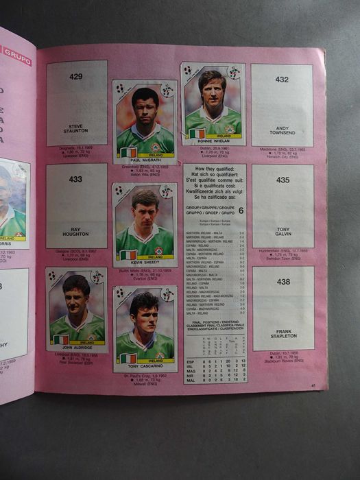 Caderneta de cromos Itália 90 Panini - com 365 cromos