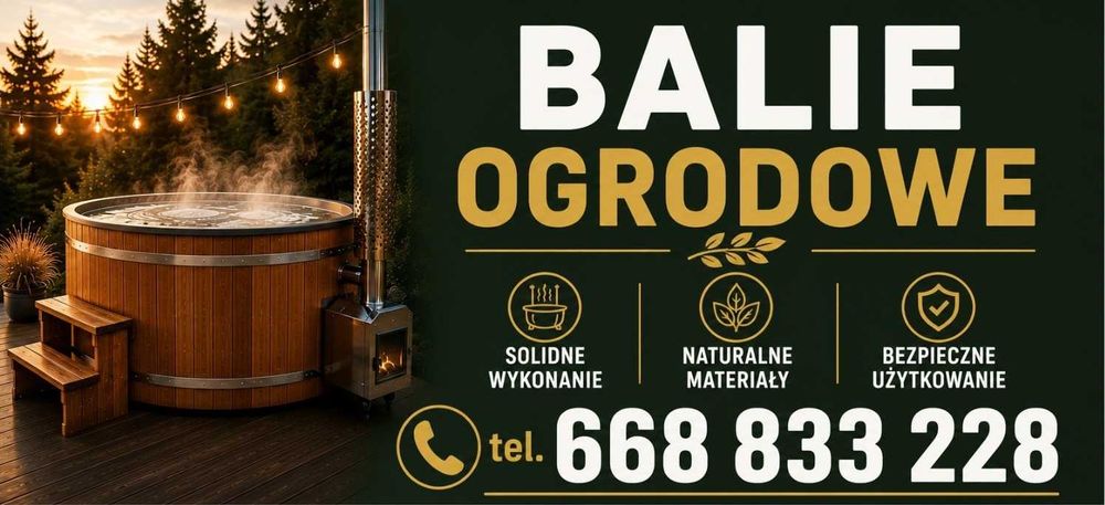 Balia ogrodowa, hot tub, jacuzzi ogrodowe, bania ruska, gorąca beczka 200 cm