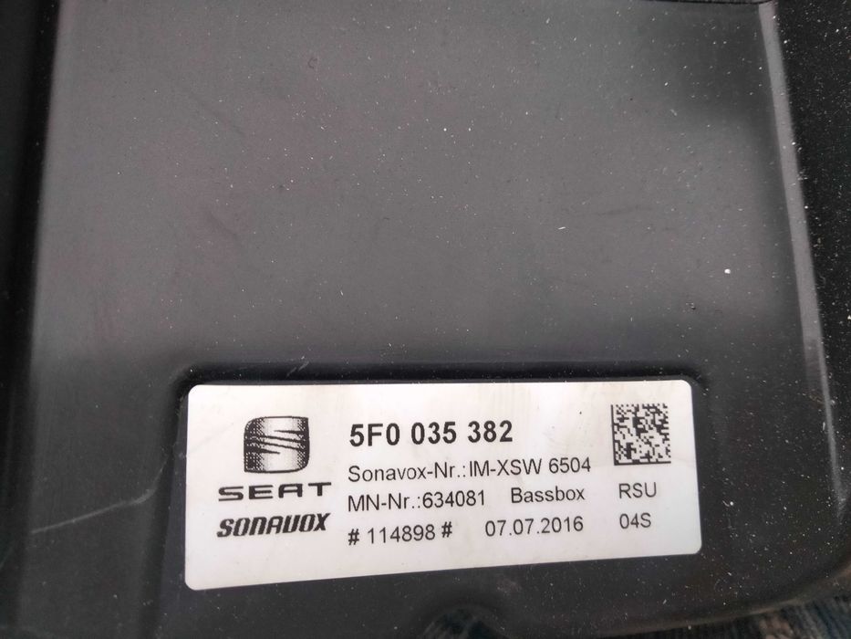 SUBWOOFER glosnik BASS seat LEON III 3 5F0 tuba