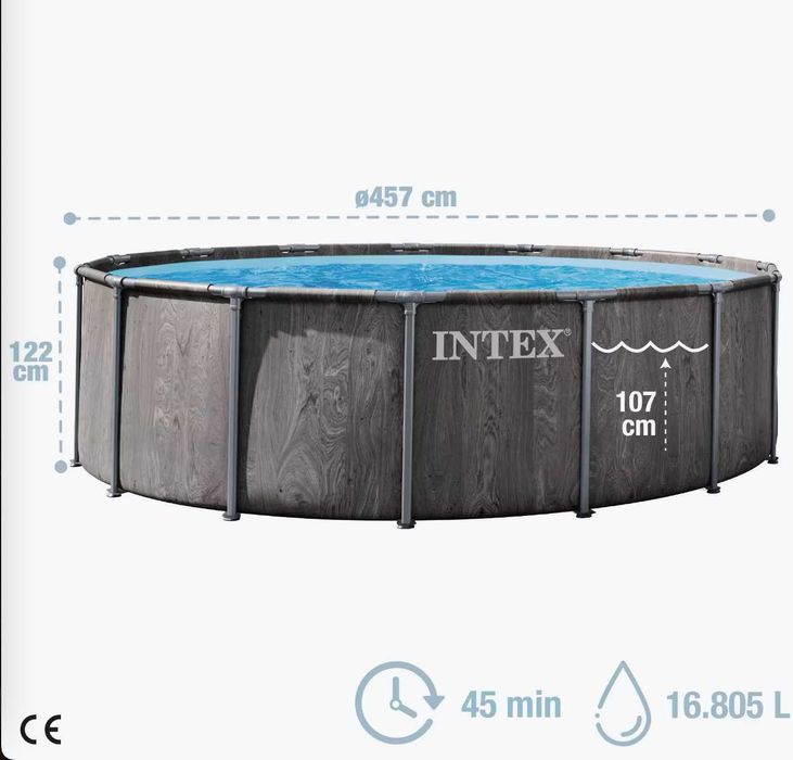 Piscina Intex Greywood Premium 4.57m x 1.22m | Edição Luxo Completa