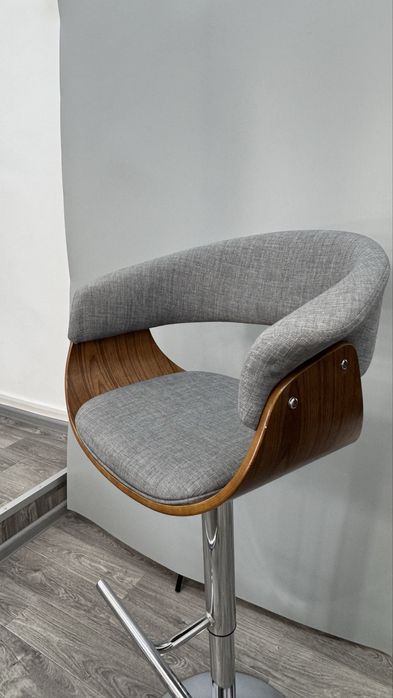 Барний стілець Montana Fabric Сірий, Горіх