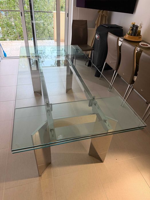 Mesa de vidro design italiano