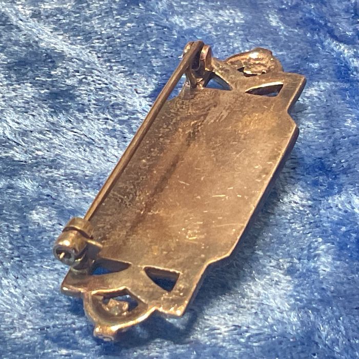 Broche prata inglesa vintage art deco 5 cm