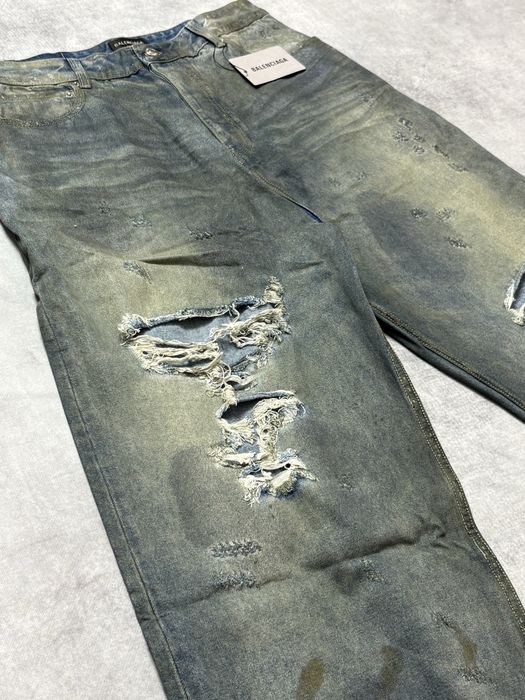 XS,S,M,L | Джинси Balenciaga Distressed Baggy Cotton Blue Jeans.