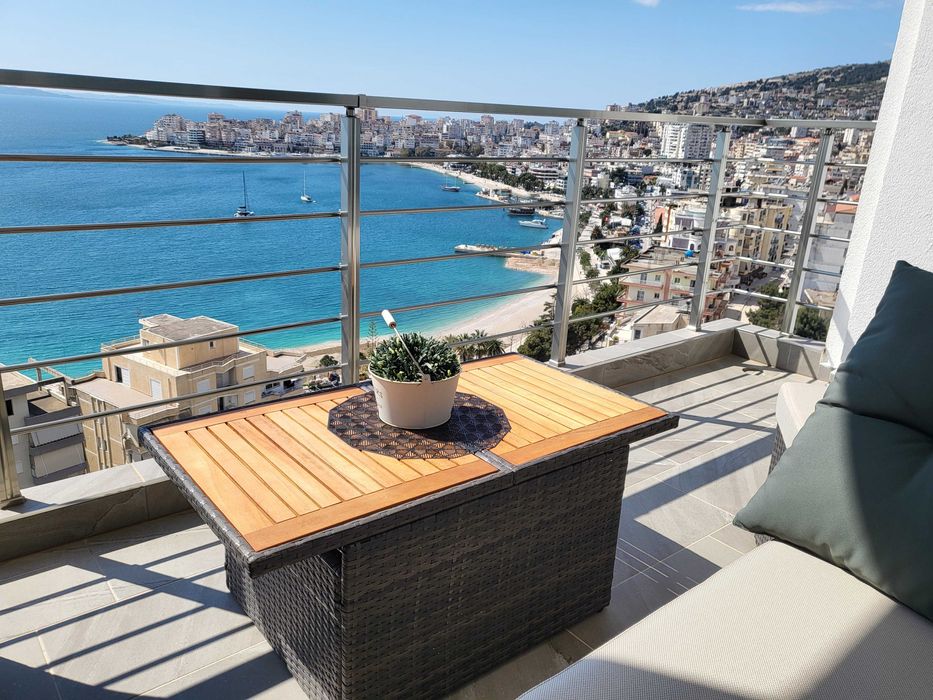 Apartament 4-osobowy Stella, Saranda (Albania), widok na morze i Korfu