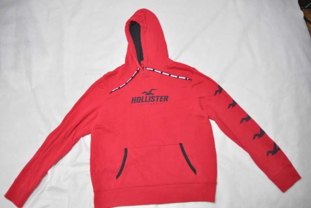 HOLLISTER L męska bluza bawełniana  z kapturem kangurka denim sz2v3
