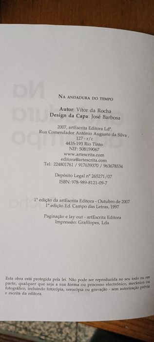 Na Andadura do Tempo de Vítor da Rocha