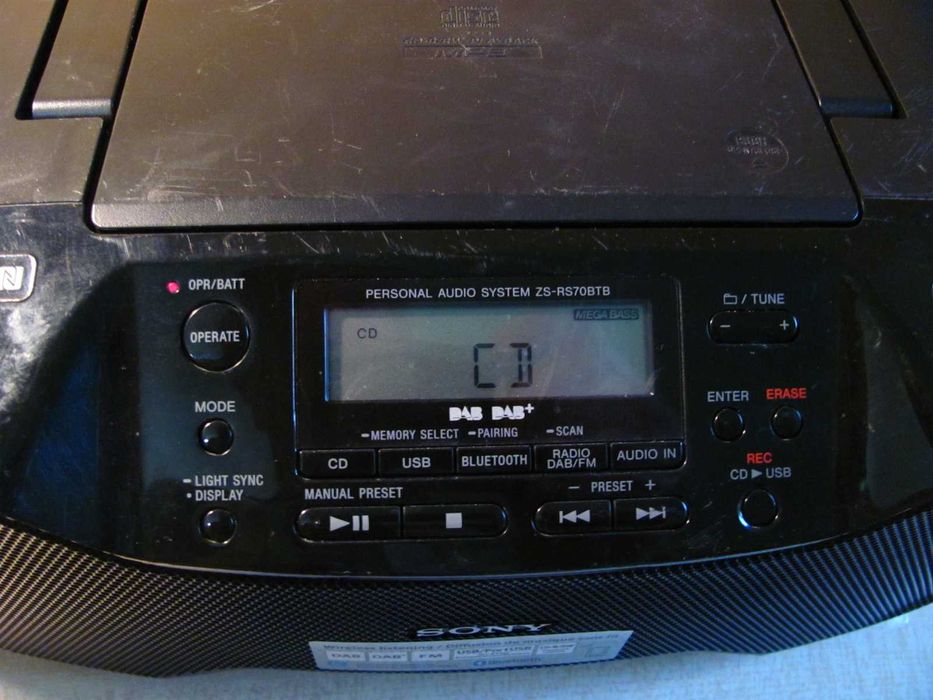 Radioodtwarzacz Sony ZS-RS70BTB CD/MP3 stereo FM DAB+ USB Bluetooth