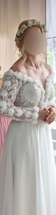 Suknia ślubna biała styl rustykalny