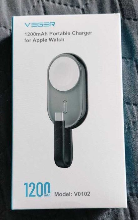 Портативний PowerBank для Apple Watch на 1200 мАг з вхідним кабелем, магнітний