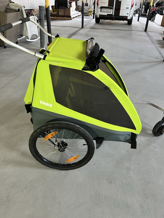 Riksza wozek rowerowy Thule Coaster xt limonka komplet stan bdb