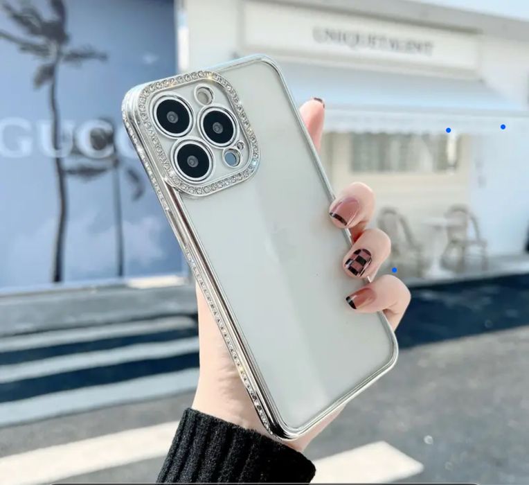 Прозорий чохол з камінчиками на Айфон 11 про Iphone 11 pro