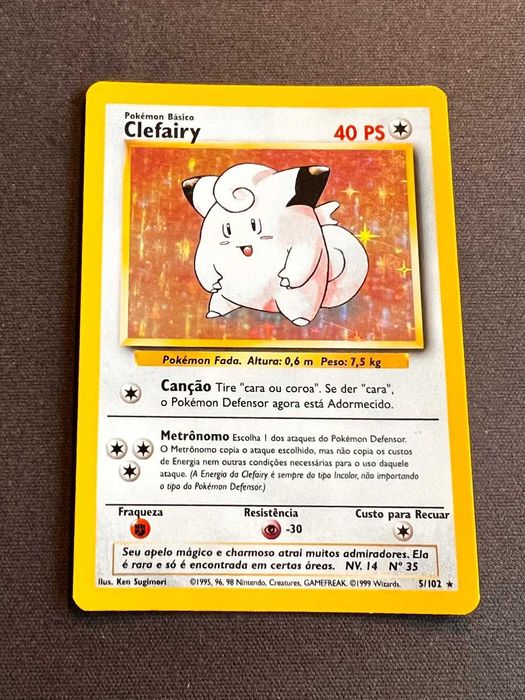 Clefairy Holo 5/102 - Base Set (Português) - Original 1999 WotC