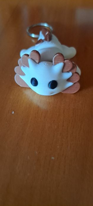 Porta-chaves Axolote Branco e Bronze | Impressão 3D | Novo