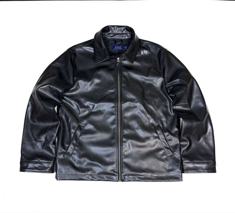 Мужская кожаная куртка кожанка Ralph Lauren x barbour